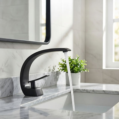 Black Brass Sink Faucet for Bathroom or Kitchen