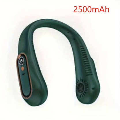 Portable USB Fan with 5 Speed Settings and Digital Display - Bladeless Design for Outdoor Use