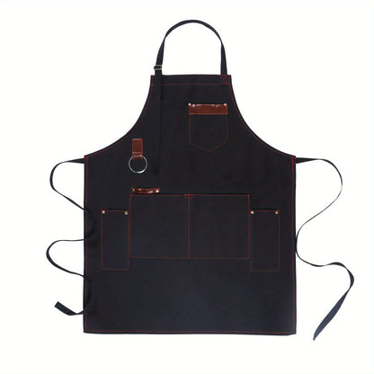 Thick Canvas Apron for Chefs with Multiple Pockets