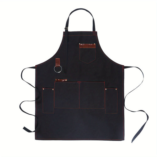 Thick Canvas Apron for Chefs with Multiple Pockets