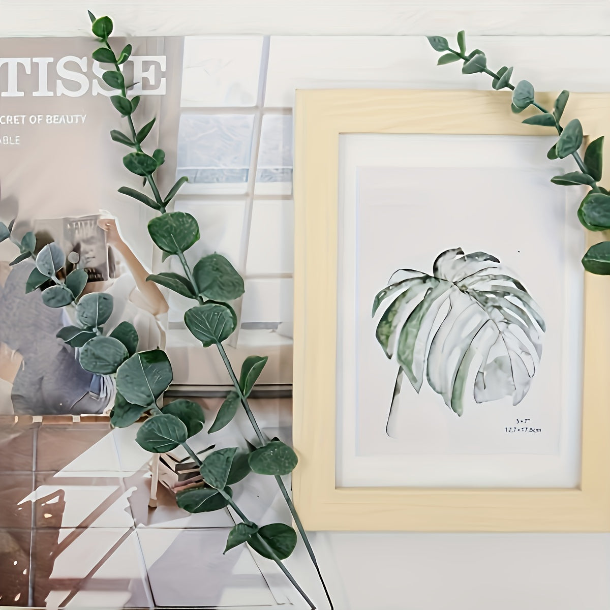 Artificial Eucalyptus Arrangement – Decorative Centerpiece for Get Well or Hanukkah