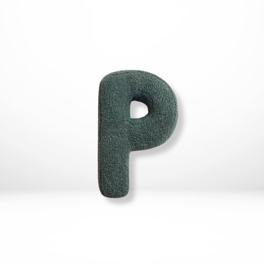 Velvet Decorative Pillow with Alphabet Letters A to Z