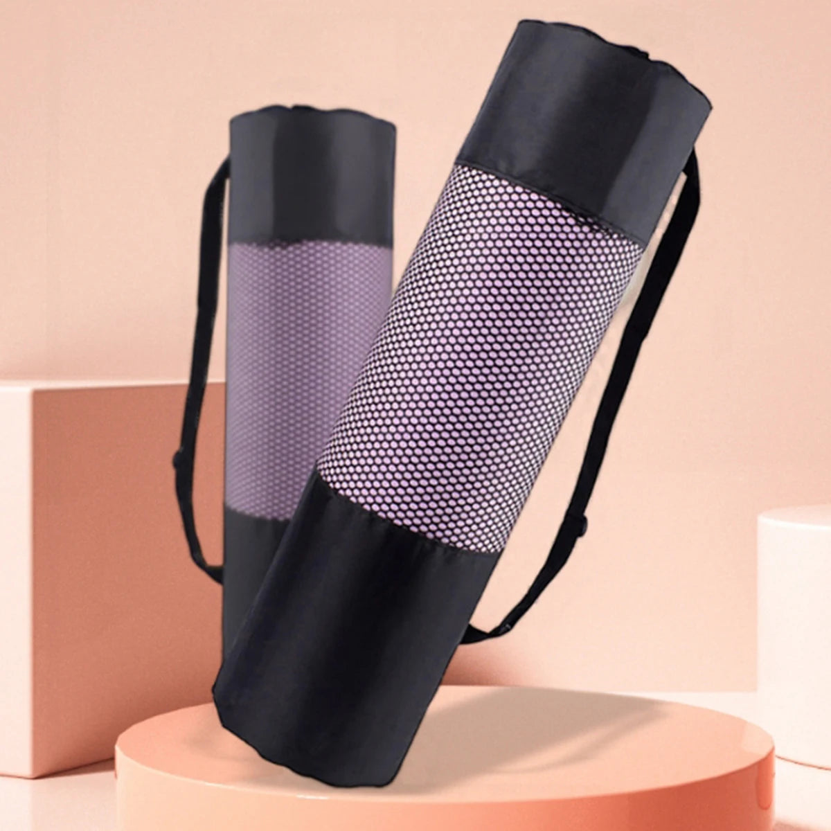 Active Yoga Mat Bag - Black - Oxford Fabric - Breathable Mesh