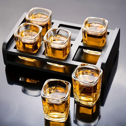 Whiskey Glass Set with Matte Black Bowl for Elegant Serving