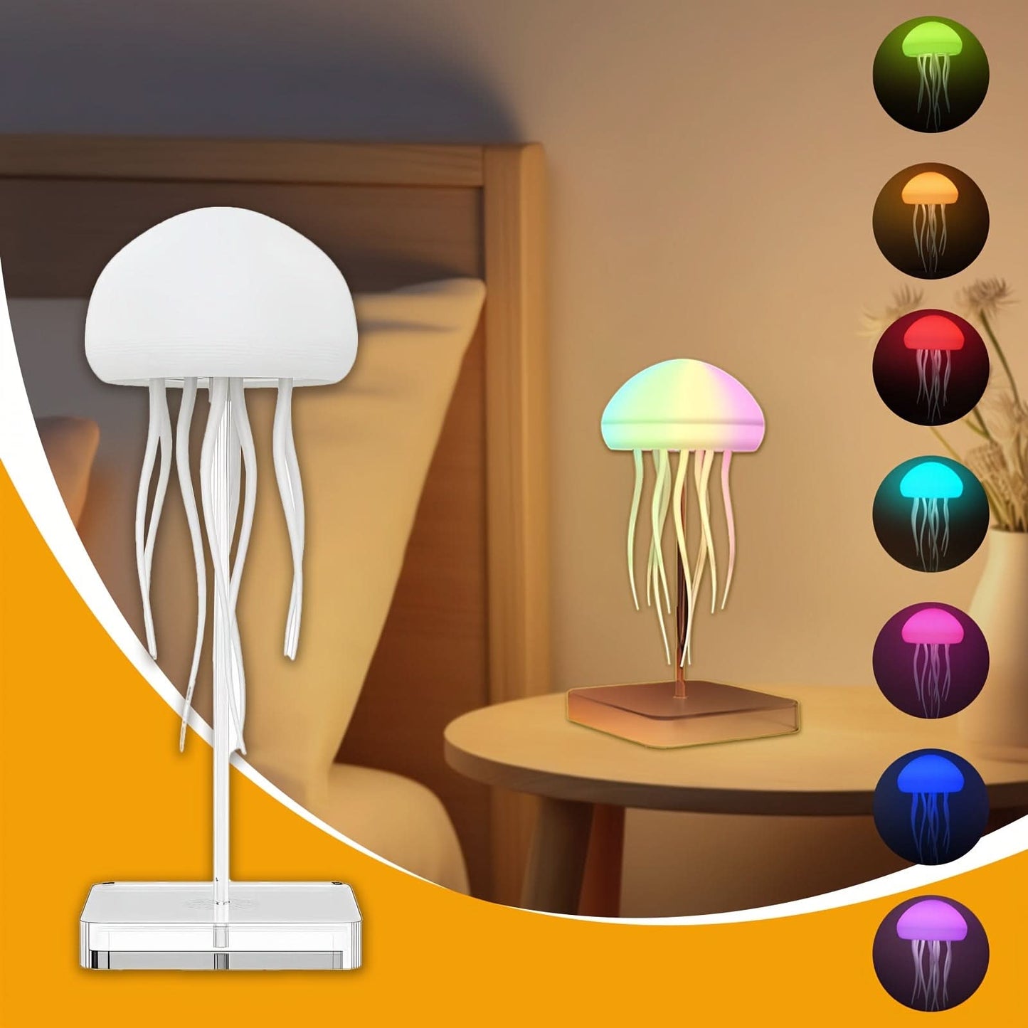 Remote-Controlled Jellyfish Lamp for Bedside Decor