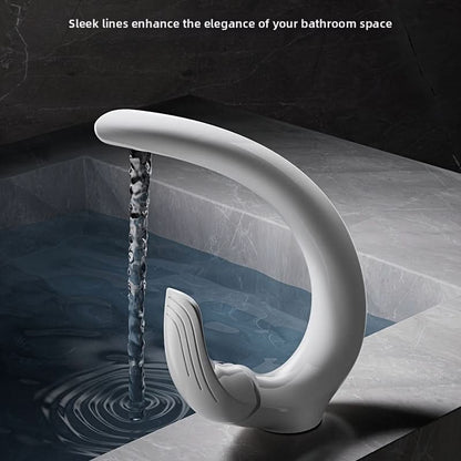 White C-Shaped Basin Tap