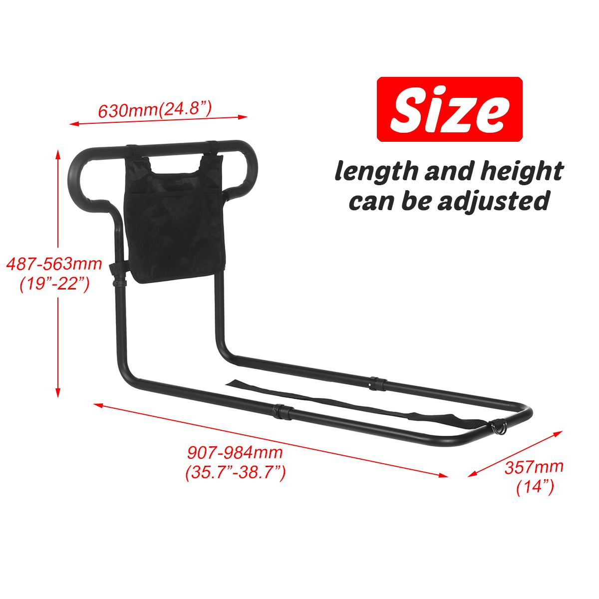 Universal Bed Rail for Seniors – Supportive Aid with Storage Pocket