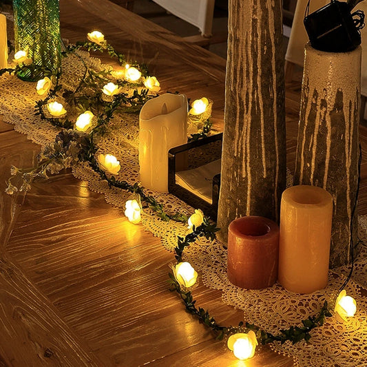LED Flower Garland – 3m with Warm White Glow for Romantic Decor