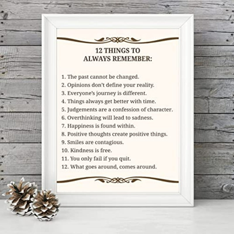 Inspirational Reminder Art Print - 12 Key Takeaways
