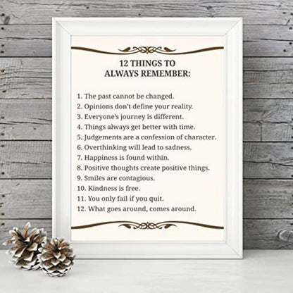 Inspirational Reminder Art Print - 12 Key Takeaways