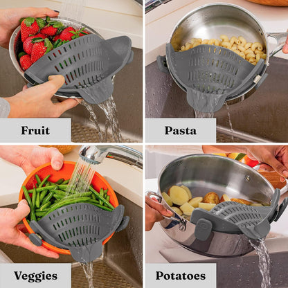 Clip-On Silicone Strainer for Easy Draining
