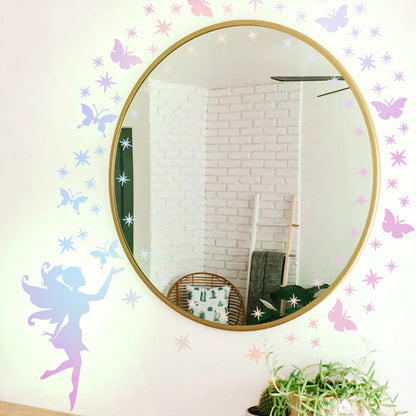 Glow-in-the-Dark Fairy and Star Wall Stickers for Kids | PVC | Set of 2, 19x28 cm