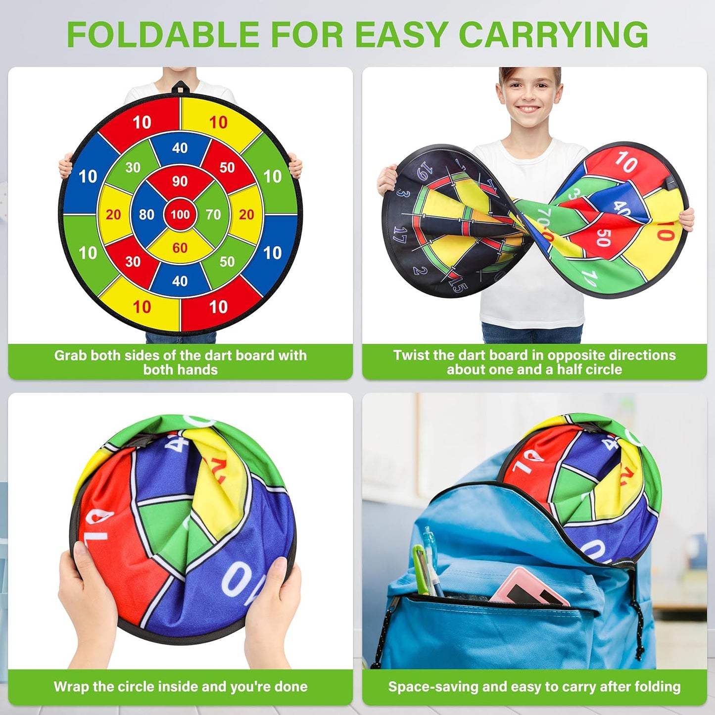 Kids' Large Double-Sided Dartboard – Play, Learn, and Unwind