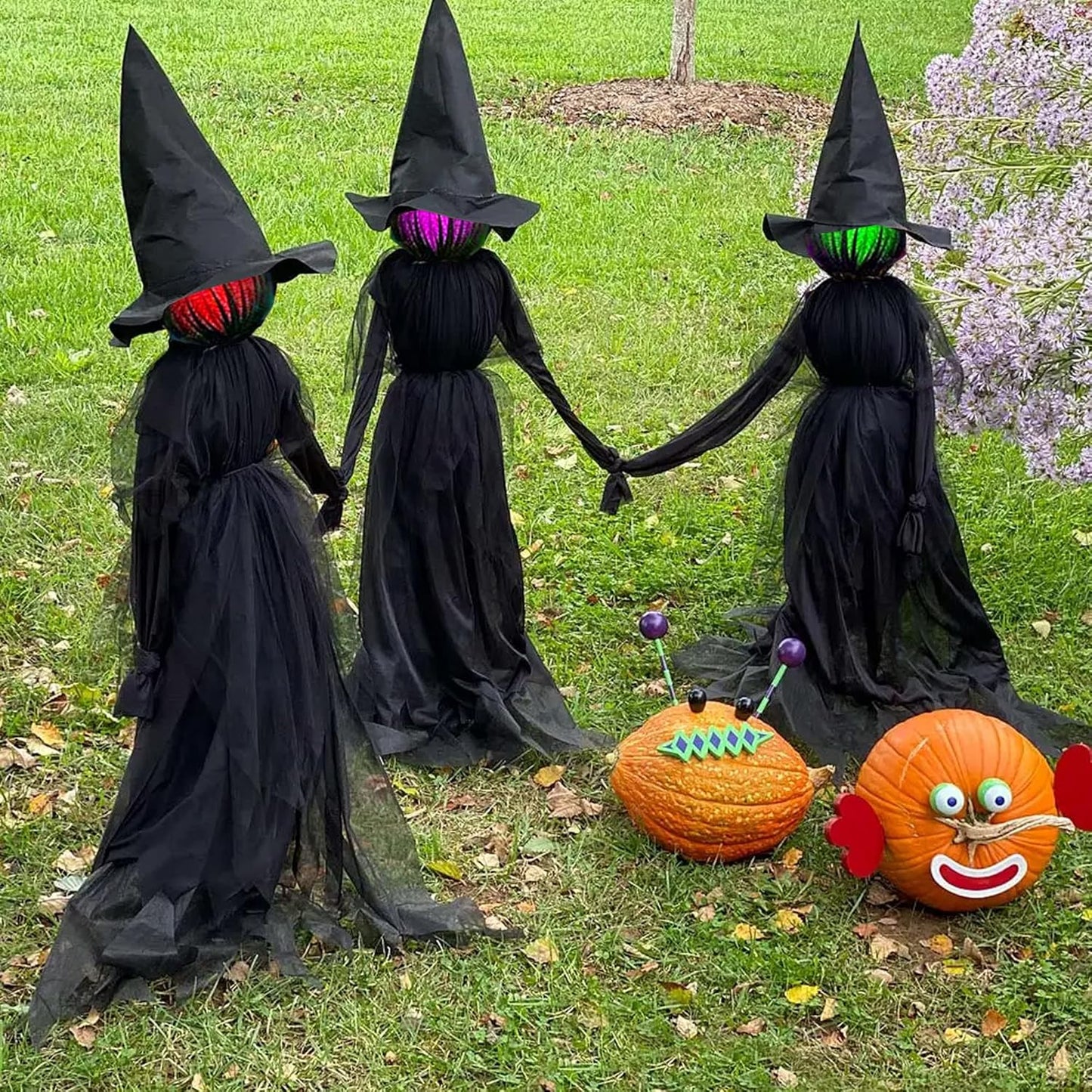 Set of 3 Glowing Halloween Witches – HexaGlow