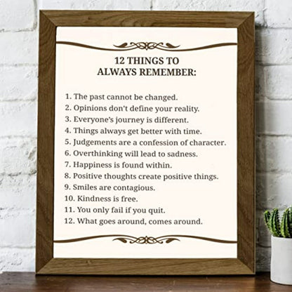 Inspirational Reminder Art Print - 12 Key Takeaways