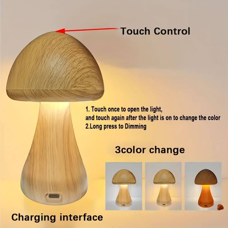 Dimmable Table Lamp in Mushroom Shape