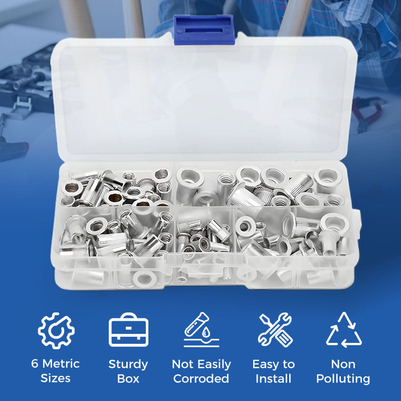 Flat Head Rivet Nut Insert Set