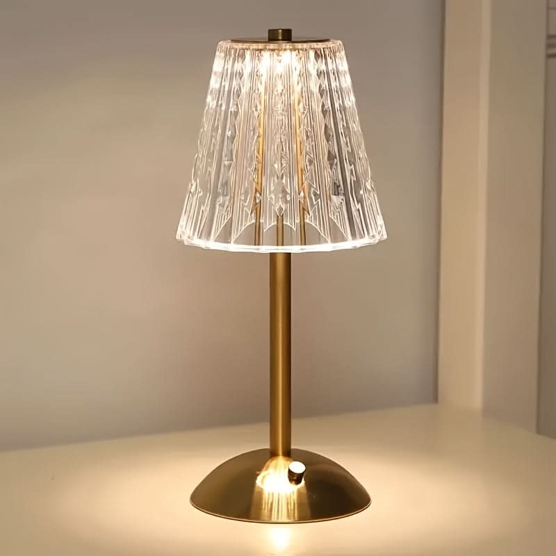 Rechargeable Golden Table Lamp for Stylish Ambient Illumination