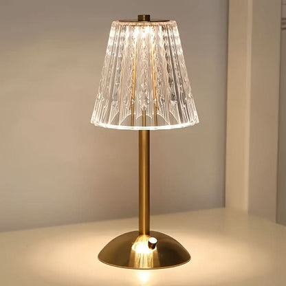 Rechargeable Golden Table Lamp for Stylish Ambient Illumination