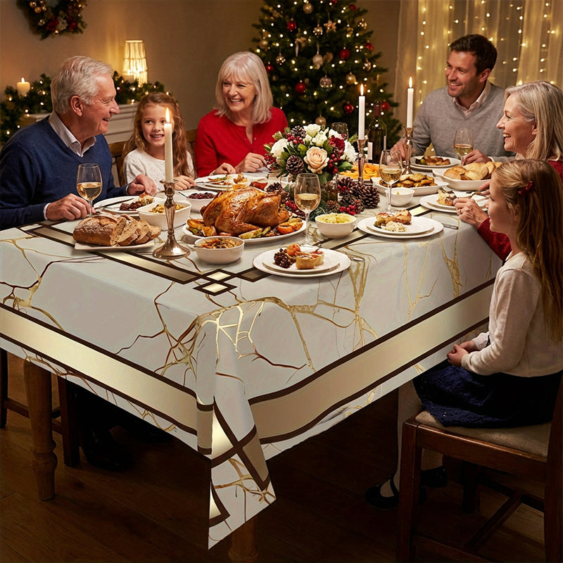 Elegant Table Style with Effortless Spill Protection – Marble Design