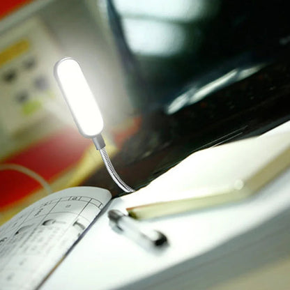 Rechargeable LED Reading Lamp with USB – Flexible Gooseneck, Warm & Cool White, Compatible with Laptop, PC & Power Bank