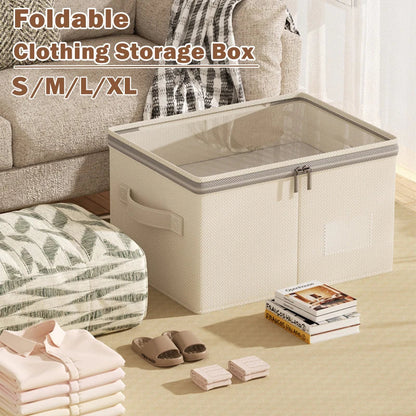 Collapsible Wardrobe Organizer with Lid | Large Storage Box for Clothes