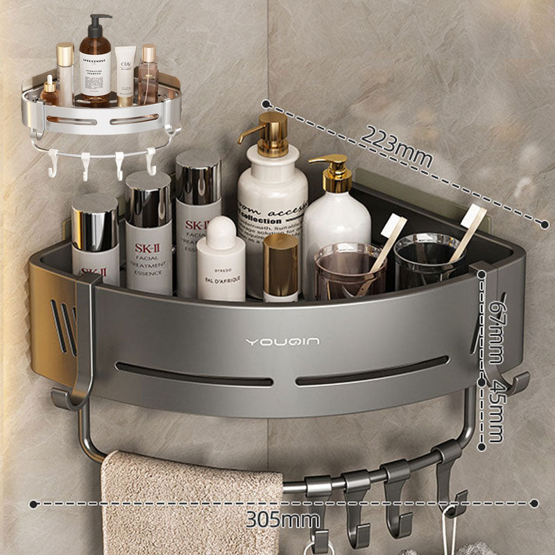 Self-Adhesive Bathroom Corner Shelf – Aluminum Storage Solution without Drilling