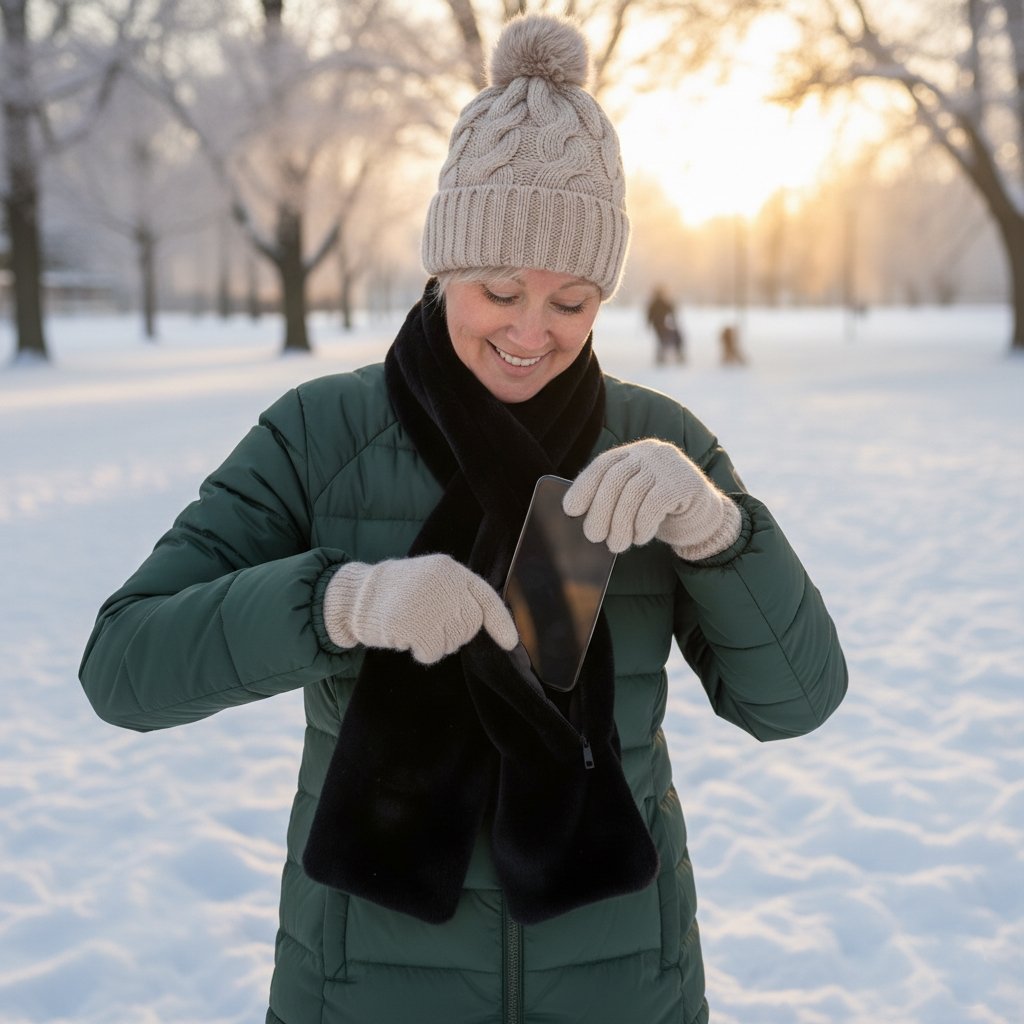 Chic Faux Fur Infinity Scarf with Hidden Zip Pocket