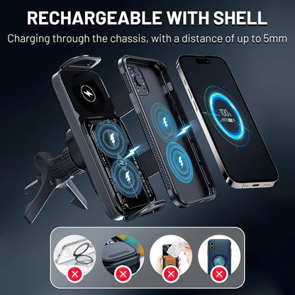 Smart Car Phone Mount with 15W Fast Wireless Charging