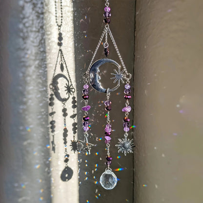 12 cm Glass Ornament - Lunaria Moon Goddess Crystal Pendant for Home & Garden Decor