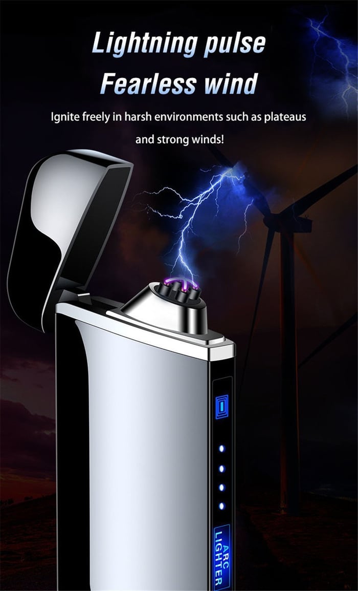 Wind-Resistant Electric Lighter with Touch Activation