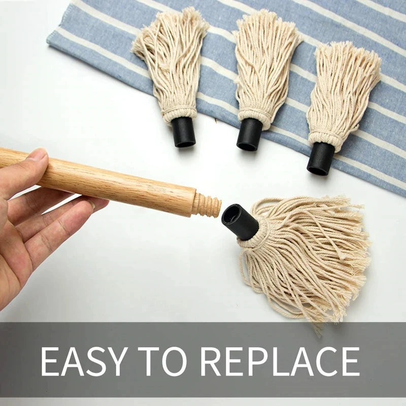 BBQ Grill Brush Set with Cotton Bristles and Wooden Handle for Marinade Application