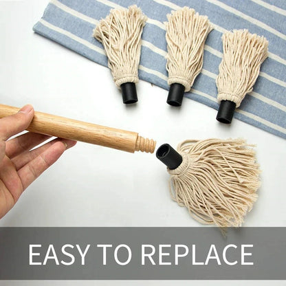 BBQ Grill Brush Set with Cotton Bristles and Wooden Handle for Marinade Application