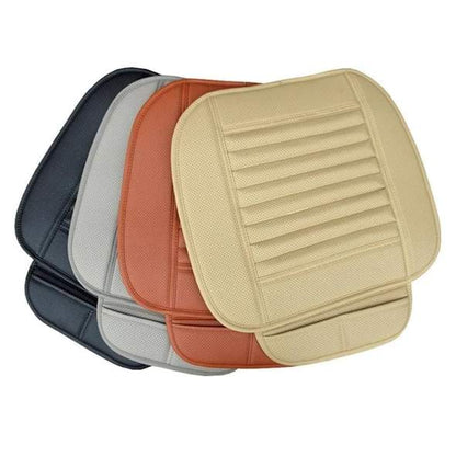 Bamboo Charcoal Car Seat Cushion - Odor Absorbing Leather Design for All Seasons
