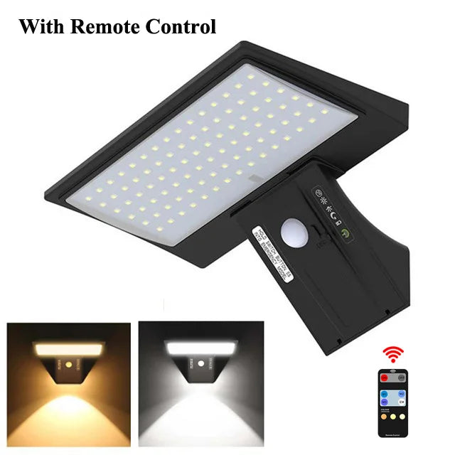 Solar Wall Light with Motion Sensor | 90 LEDs | Waterproof IP65 | Warm White Light