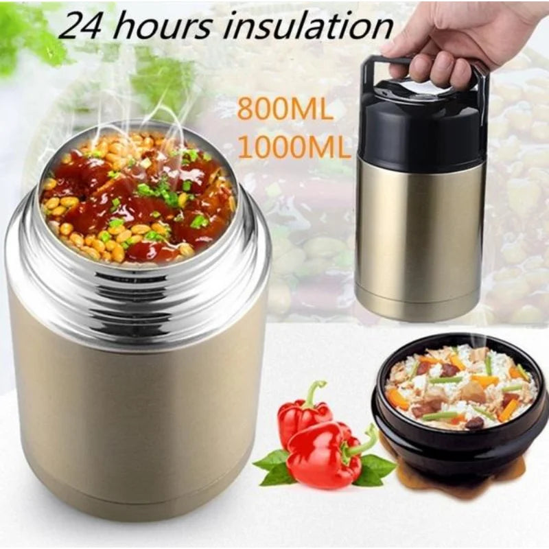 Insulated Stainless Steel Lunch Container | 800 ml / 1000 ml | Keep Warm & Cook Without Power