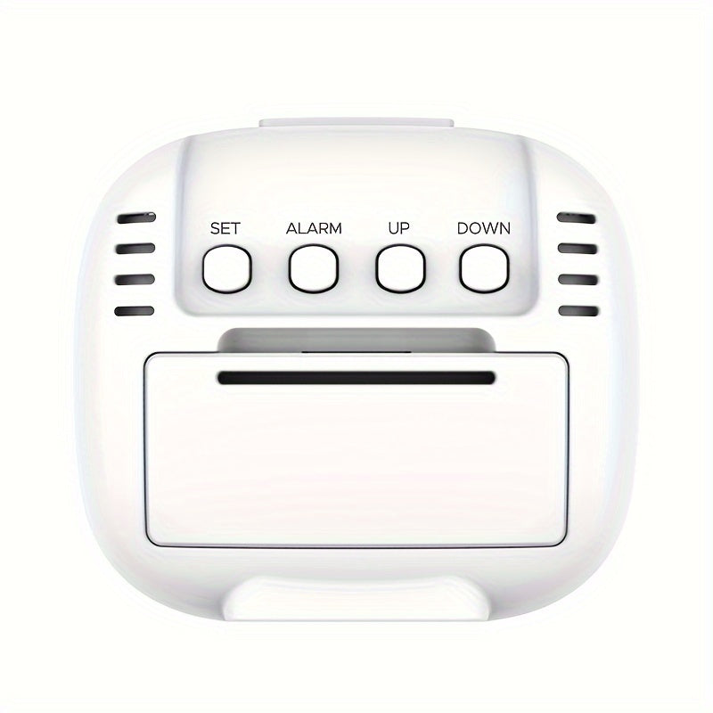 Digital Alarm Clock with Temperature Readout – Space-Saving Design