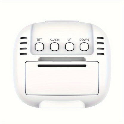Digital Alarm Clock with Temperature Readout – Space-Saving Design
