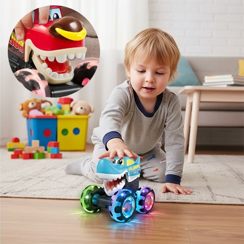 Shark Glide LED Toy Car | 360° Spins & Dazzling Lights | Durable Fun for Kids