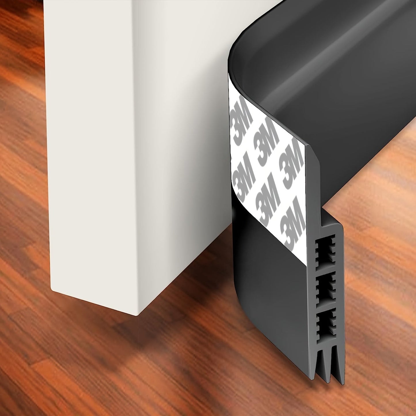 Door Draft Stopper Seal - Silicone Door Scratch Guard with Durable Adhesive and Sound Insulation