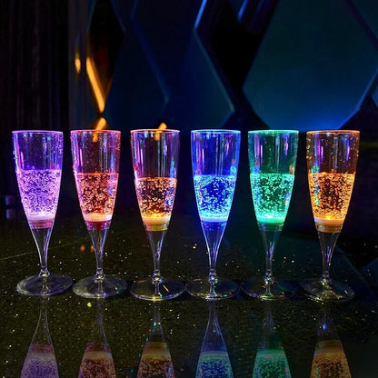 LED Wine Glass Set with Illumination - 6 Pieces