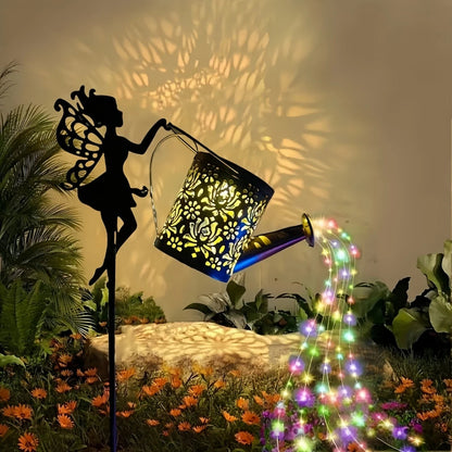 Solar-Powered Garden Watering Can Light – IP55 Waterproof Metal Hanging Lamp
