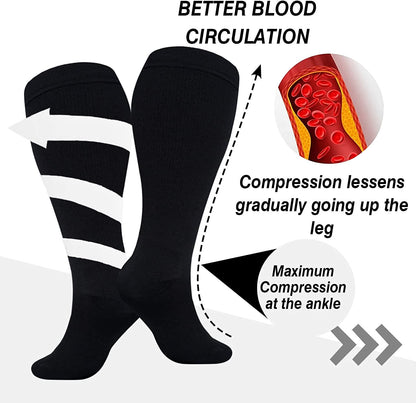 Enhanced Comfort Compression Socks for Larger Sizes - Set of 3