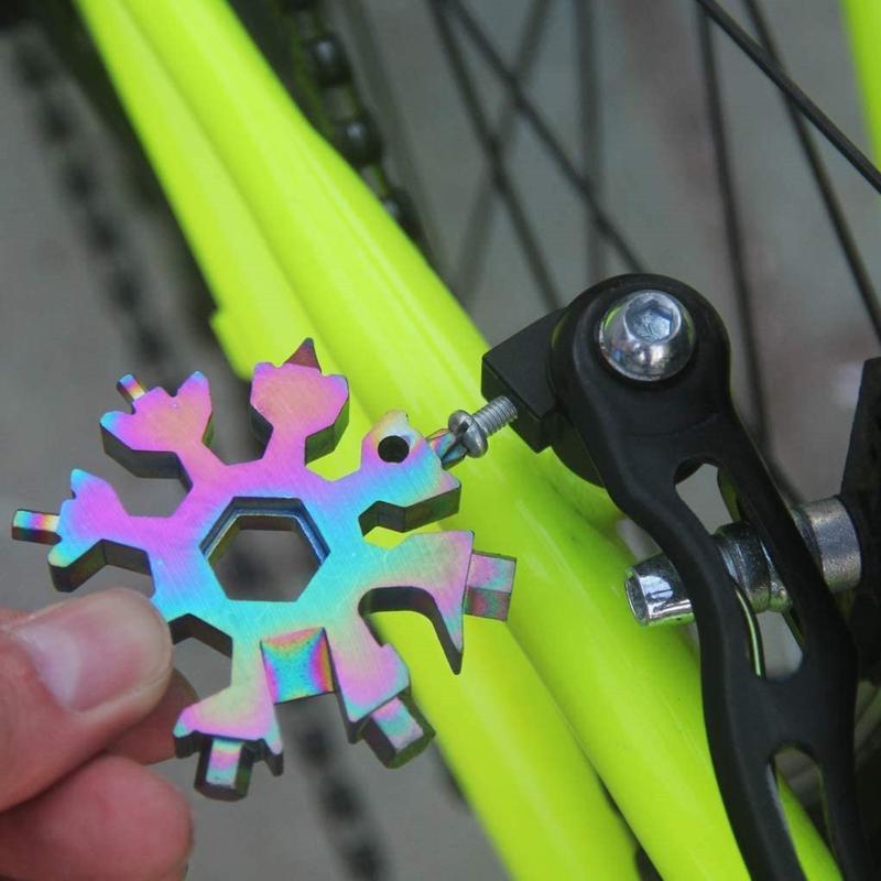Compact 18-in-1 Stainless Steel Snowflake Multi-Tool