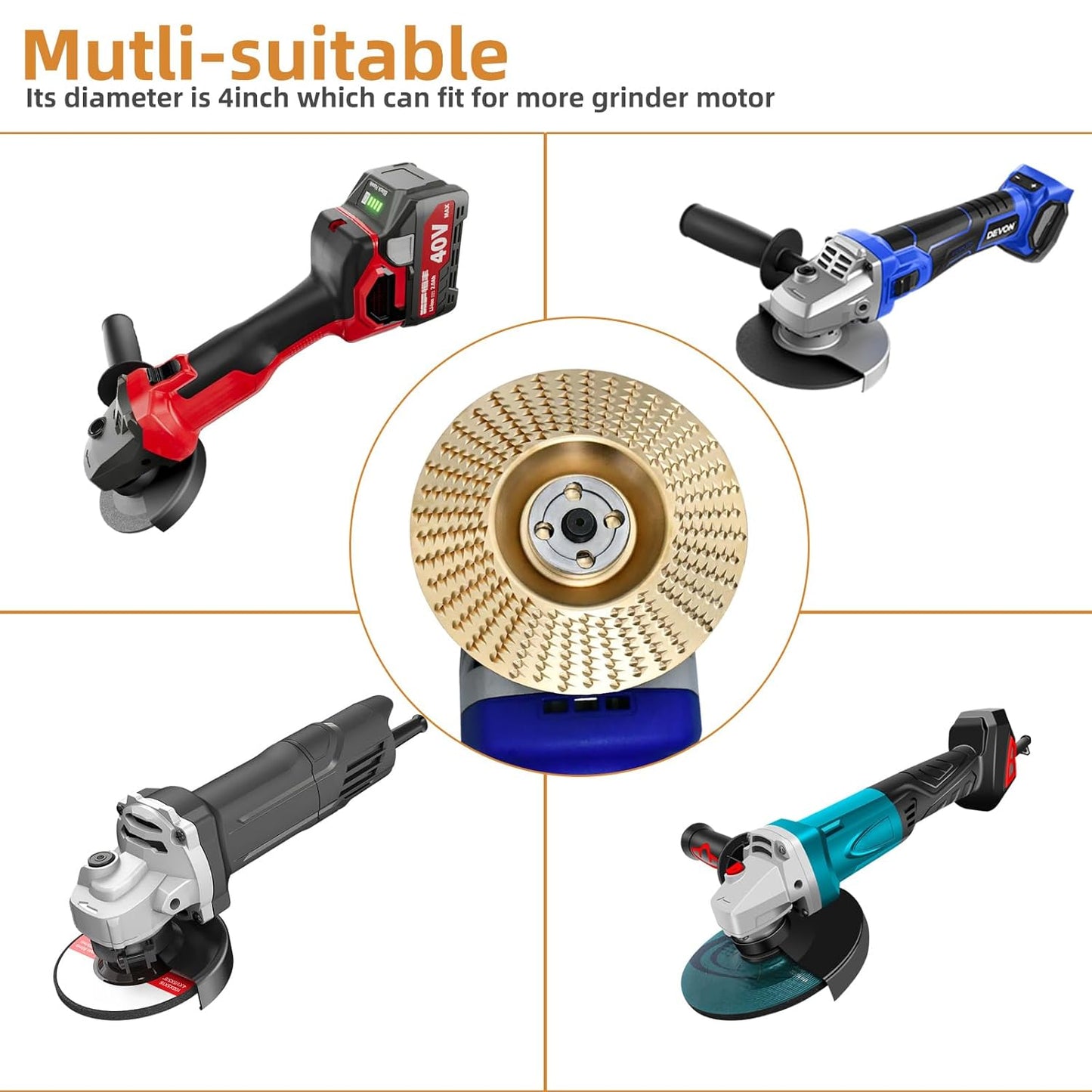 3-Piece Wood Shaping Disc Set for Angle Grinders | Steel for Carving, Shaping & Smoothing