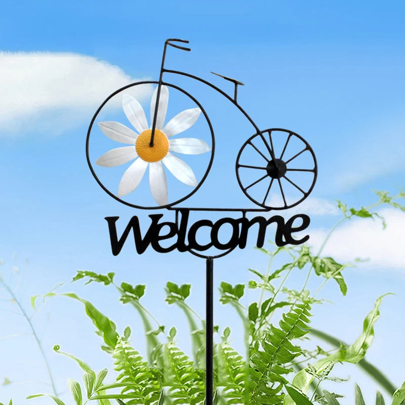 Metal Garden Windmill Daisy | Weather-Resistant | Yard and Lawn Decor