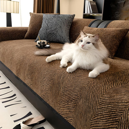Soft Chenille Sofa Cover – Durable, Easy Care with Tree Pattern