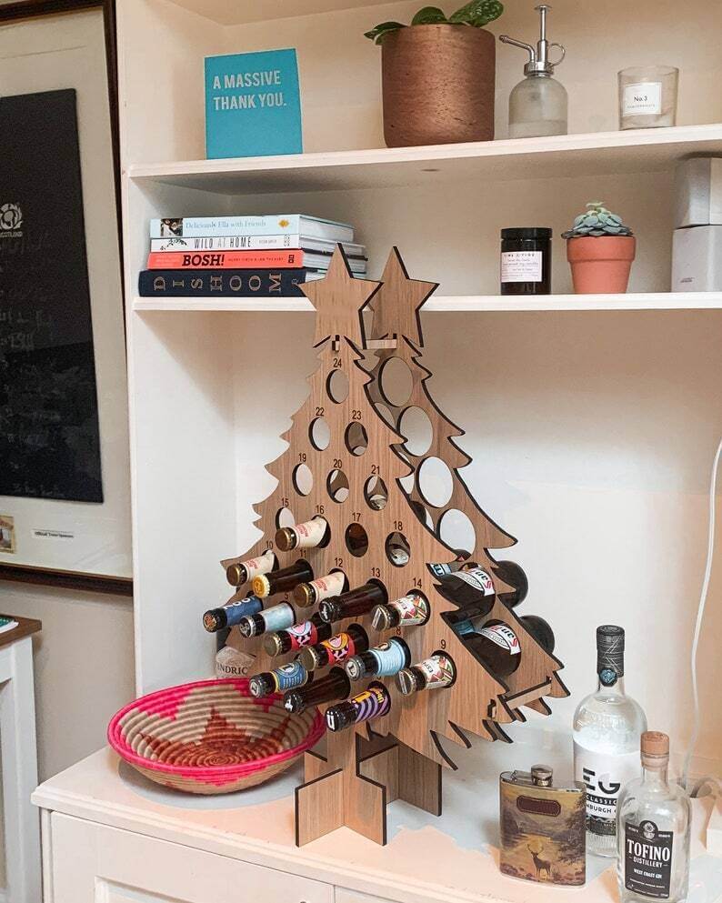 DIY Advent Calendar Made of Birch Wood | Reusable & Fillable | Tree or Circle