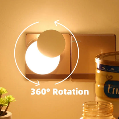 LED Night Light with Light Sensor – Warm White, EU Plug, 6.5 x 6.5 cm