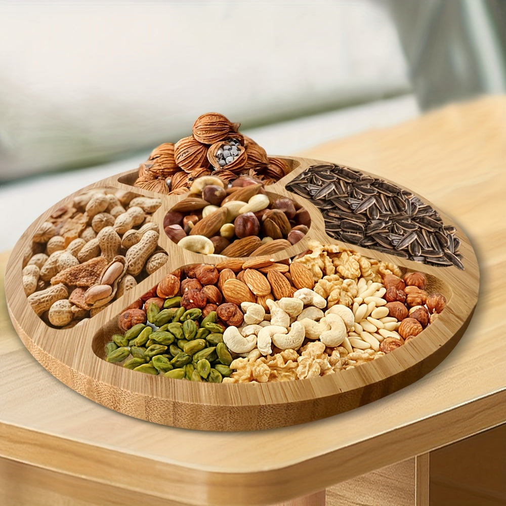 Stylish Round Bamboo Snack Board for Kitchen Use